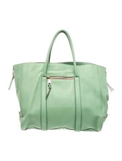 Pre-owned Chloé Leather Tote In Green