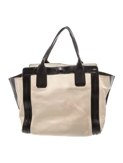 Pre-owned Chloé Leather Tote In Neutral