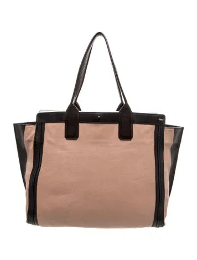Pre-owned Chloé Leather Tote In Neutral