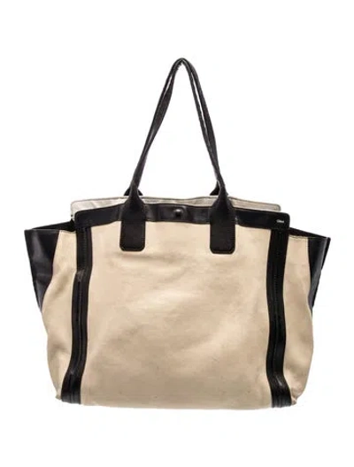 Pre-owned Chloé Leather Tote In Neutral