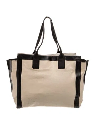 Pre-owned Chloé Leather Tote In Neutral