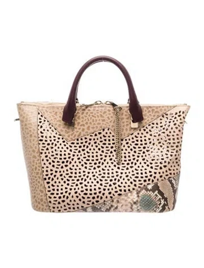 Pre-owned Chloé Leather Tote In Neutral
