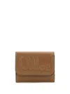 Chloé Chloe Woman Antiqued Pink Leather Wallet In Neutrals