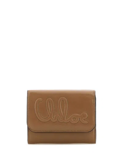 Chloé Chloe Woman Antiqued Pink Leather Wallet