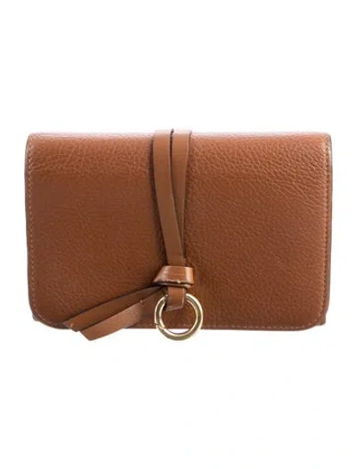 Pre-owned Chloé Leather Trifold Wallet In Neutral