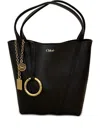 Chloé Leather-trimmed Chain-detail Shoulder Bag In Black