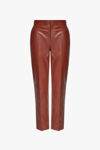 Chloé Leather Trousers In Brown