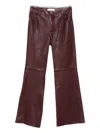Chloé Leather Trousers In Burgundy