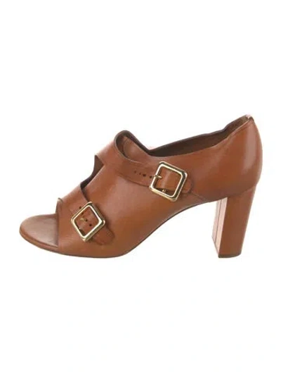 Pre-owned Chloé Leather T-strap Pumps In Brown