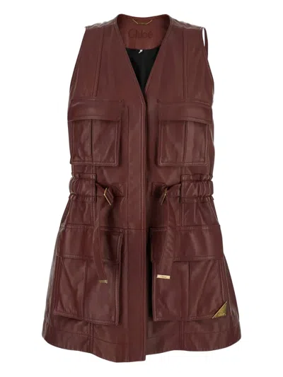 CHLOÉ LEATHER UTILITY GILET
