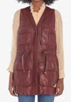 Chloé Oversized Plonge Leather Utility Vest
