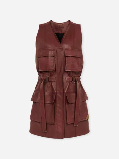 CHLOÉ CHLOÉ LEATHER UTILITY VEST