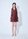 Chloé Leather Vest In Burgundy