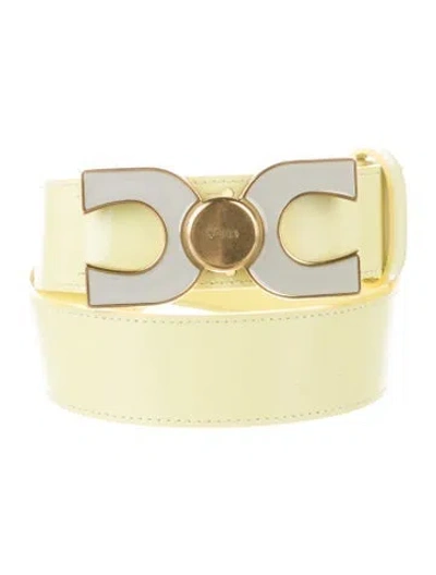 Pre-owned Chloé Leather Waist Belt In Yellow
