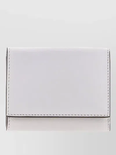 Chloé Leather Wallet Compact Design Foldover Flap In White