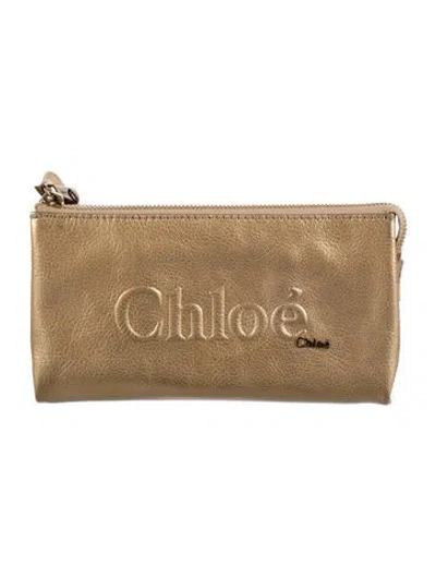 Pre-owned Chloé Leather Wallet In Gold