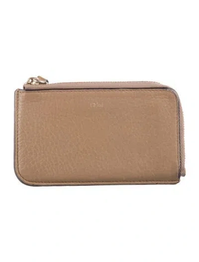 Pre-owned Chloé Leather Wallet In Neutral