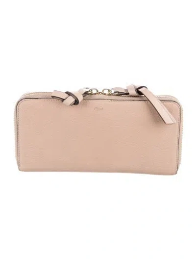 Pre-owned Chloé Leather Wallet In Neutral