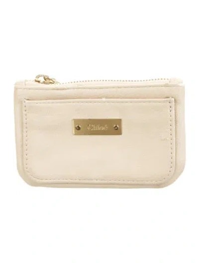 Pre-owned Chloé Leather Wallet In Neutral