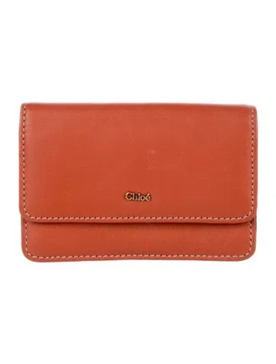Pre-owned Chloé Leather Wallet In Orange