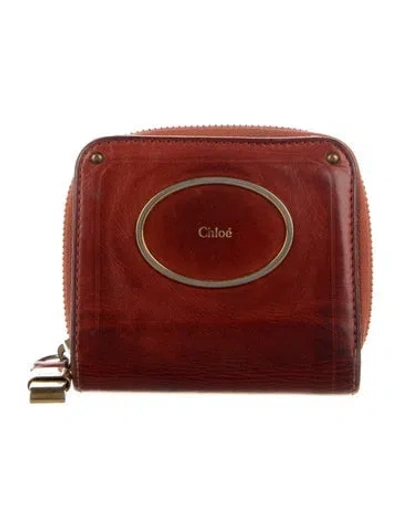 Pre-owned Chloé Leather Wallet In Orange