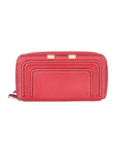 Pre-owned Chloé Leather Wallet In Red