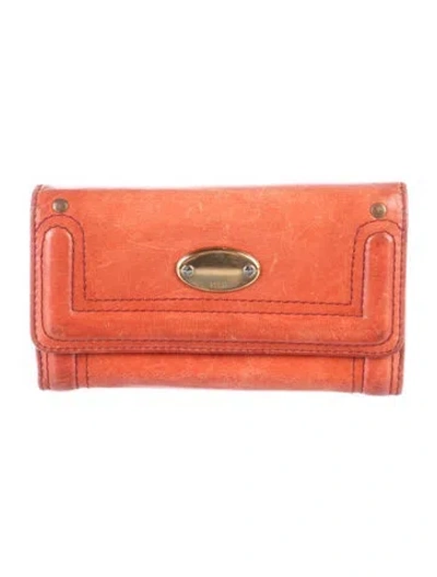 Pre-owned Chloé Leather Wallet In Red