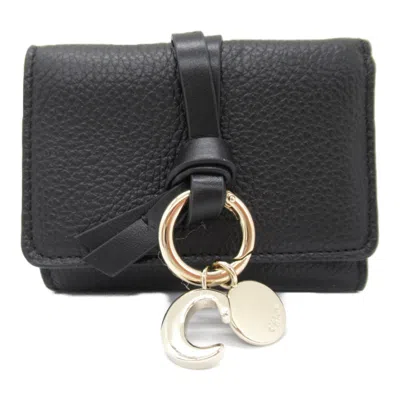 Pre-owned Chloé Leather Wallet (tri-fold) () In Black