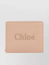 CHLOÉ LEATHER WALLET WITH FOLDOVER TOP AND STITCHED DETAIL
