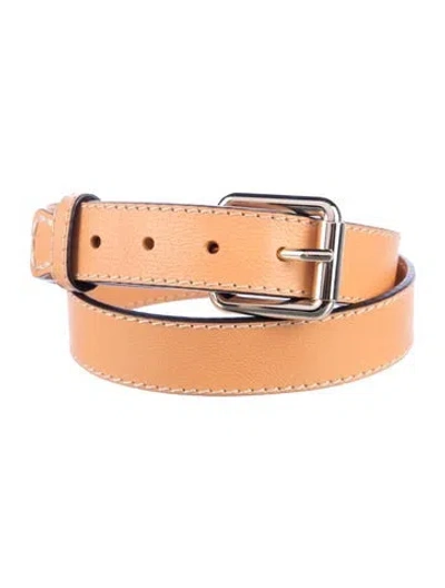 Pre-owned Chloé Leather Whipstitch Trim Belt In Brown