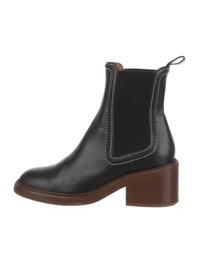 Pre-owned Chloé Leather Whipstitch Trim Chelsea Boots In Multi