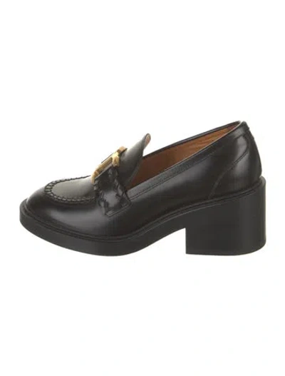 Pre-owned Chloé Leather Whipstitch Trim Pumps In Black