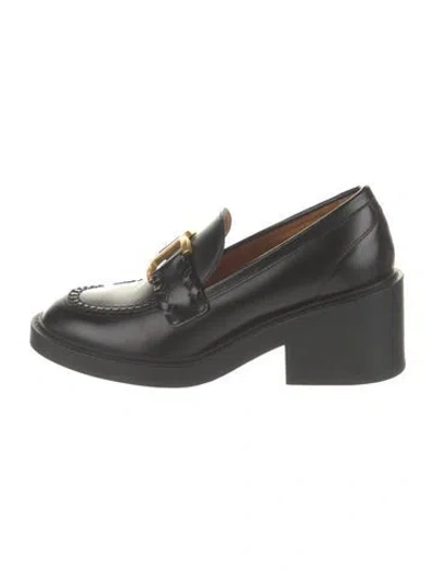 Pre-owned Chloé Leather Whipstitch Trim Pumps In Black
