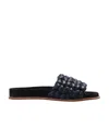 Chloé Kacey Womens Leather Braided Slide Sandals In Black