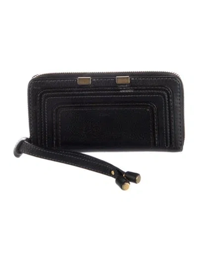 Pre-owned Chloé Leather Wristlet In Black