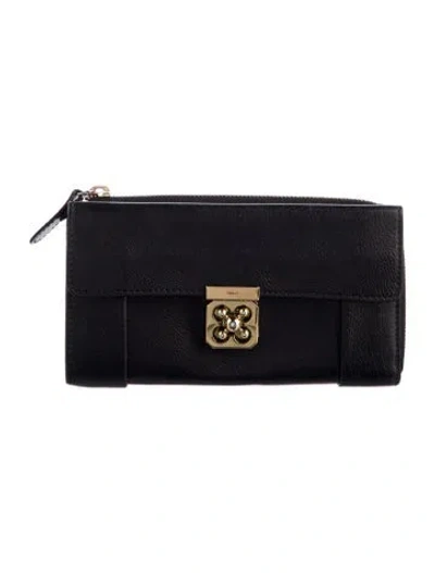 Pre-owned Chloé Leather Wristlet In Black