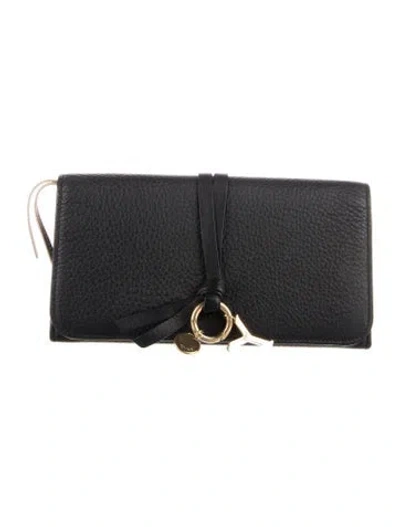 Pre-owned Chloé Leather Wristlet In Black