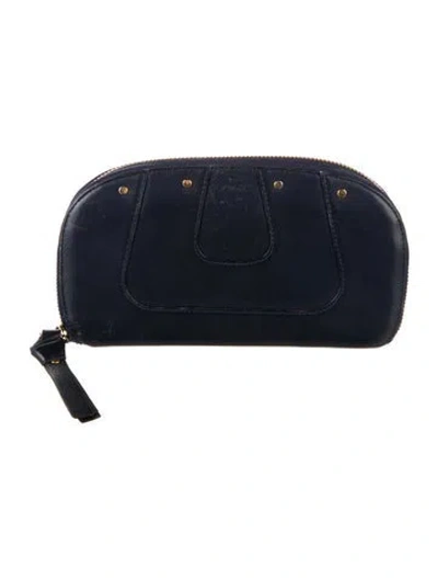 Pre-owned Chloé Leather Wristlet In Blue