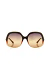 Chloé Leia Square-frame Acetate Sunglasses In Gold