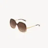 Chloé Leia Sunglasses Brown Size Onesize 90% Acetate, 10% Nickel In Brown