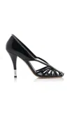 Chloé Leonie Crystal-embellished Leather Pumps In Black