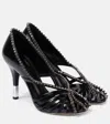 Chloé Leonie Crystal-embellished Leather Pumps In Black