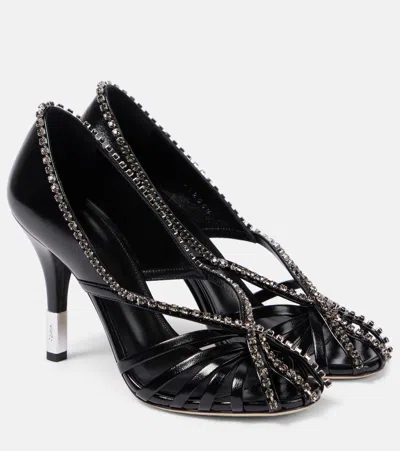 CHLOÉ CHLOÉ LEONIE EMBELLISHED LEATHER PUMPS
