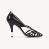 Chloé Leonie Crystal-embellished Leather Pumps In Black