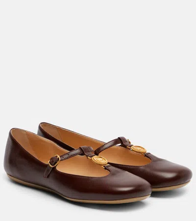 CHLOÉ CHLOÉ LEONORE EMBELLISHED LEATHER BALLET FLATS