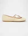 Chloé Leonore Leather Ballerina Flats In White