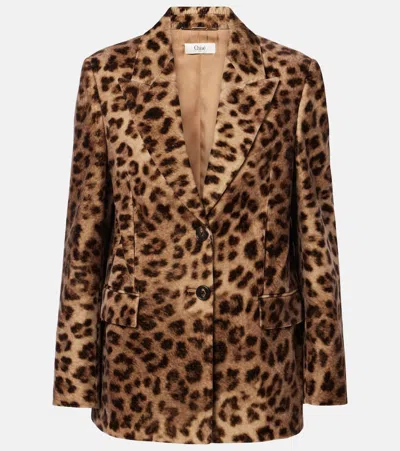 CHLOÉ CHLOÉ LEOPARD-PRINT COTTON BLAZER