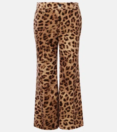 CHLOÉ CHLOÉ LEOPARD-PRINT COTTON VELVET FLARED PANTS
