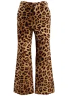 Chloé Cropped Leopard-print Cotton-velvet Straight-leg Pants In Brown