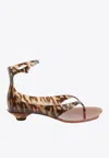 Chloé Jelly Flip-flop Sandals Tropical Print Shell Heel In Brown